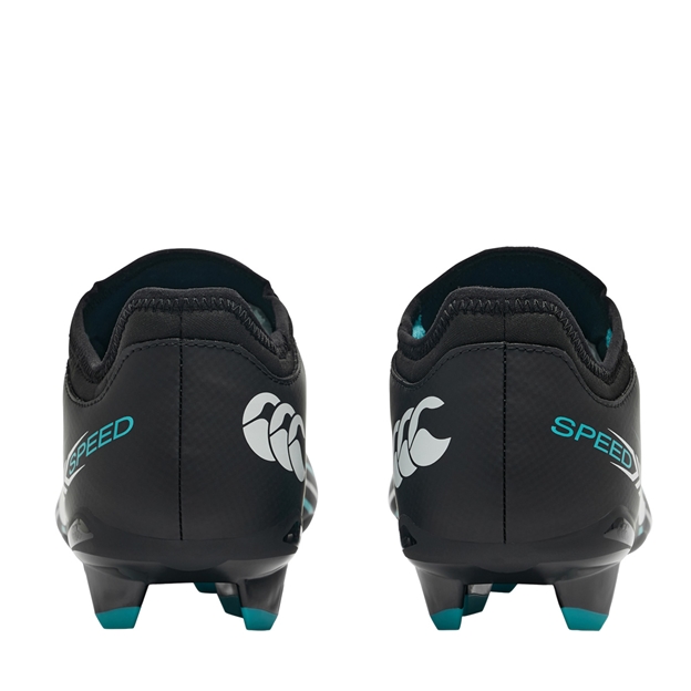 Canterbury Adults Speed Falcon 2.0 Team Firm Ground Rugby Boots Jet Black - Pair Back View
