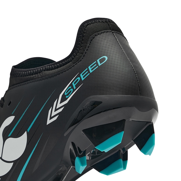 Canterbury Adults Speed Falcon 2.0 Team Firm Ground Rugby Boots Jet Black - Heel Close-up