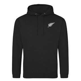 New Zealand Mens Classic Hoodie Black - Front View