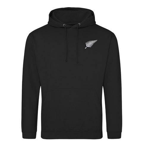 New Zealand Mens Classic Hoodie Black - Front View