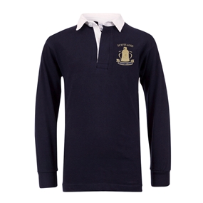 Scotland Kids Cup Winners 2026 Classic Rugby Shirt Navy - Front