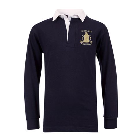 Scotland Kids Cup Winners 2026 Classic Rugby Shirt Navy - Front
