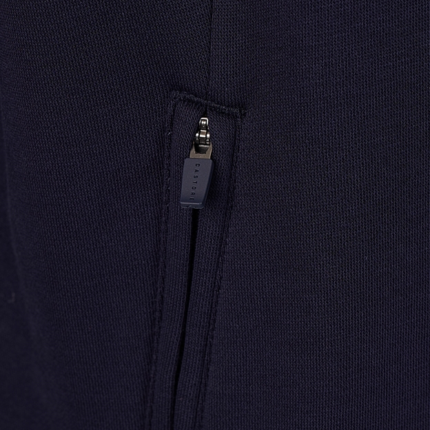 Leicester Tigers Mens Off Pitch Hoodie 26/27 Navy - Zipped Pocket Close-up