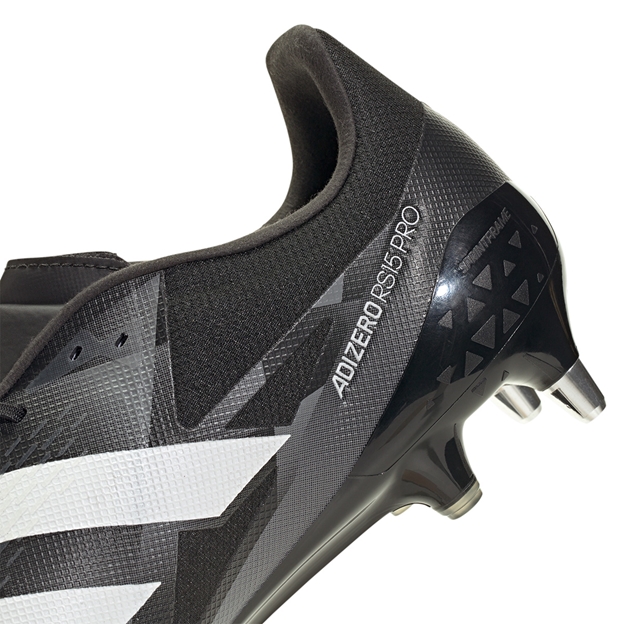 adidas Adults Adizero RS15 Pro Soft Ground Rugby Boots Black - Heel