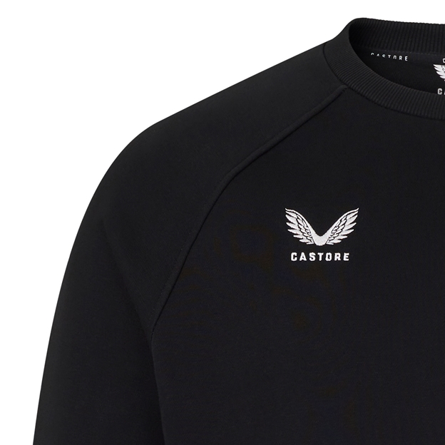 England Mens Off Pitch Sweatshirt 26/27 Castore Black - Castore Logo Close-up