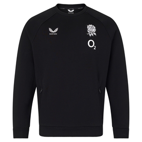 England Mens Off Pitch Sweatshirt 26/27 Castore Black - Front View