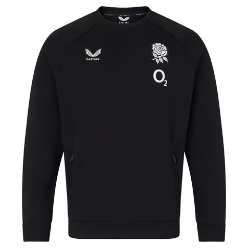 England Mens Off Pitch Sweatshirt 26/27 Castore Black - Front View