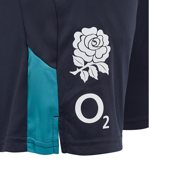 England Mens Performance Knit Shorts 25-26 Inkwell:Storm Blue - RFU Rose