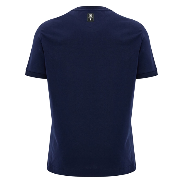 Scotland Mens Travel Cotton T-Shirt 26/27 Navy - Back View