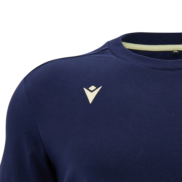 Scotland Mens Travel Cotton T-Shirt 26/27 Navy - Macron Logo Close-up