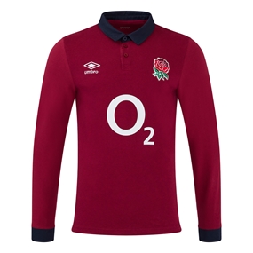 England Mens Away Classic Rugby Shirt - Long Sleeve 2025 - Front