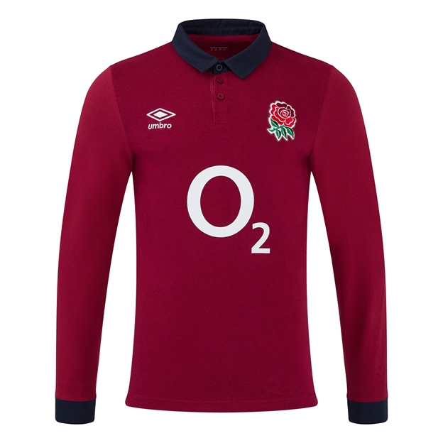 England Mens Away Classic Rugby Shirt - Long Sleeve 2025 - Front