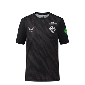 Leicester Tigers Kids Warm-Up Match Day T-Shirt 25/26 Black - Front