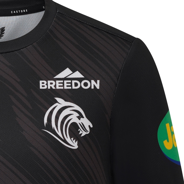 Leicester Tigers Kids Warm-Up Match Day T-Shirt 25/26 Black - Leinster Tigers Logo