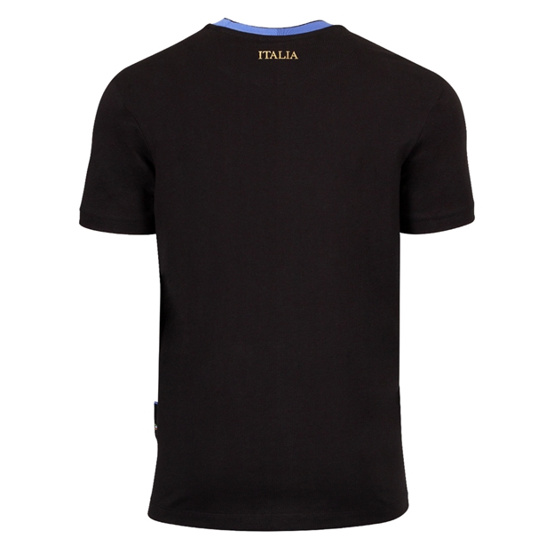 Italy Mens Supporters T-Shirt 25/26 Black - Back