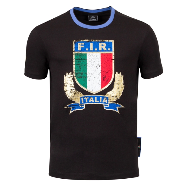 Italy Mens Supporters T-Shirt 25/26 Black - Front
