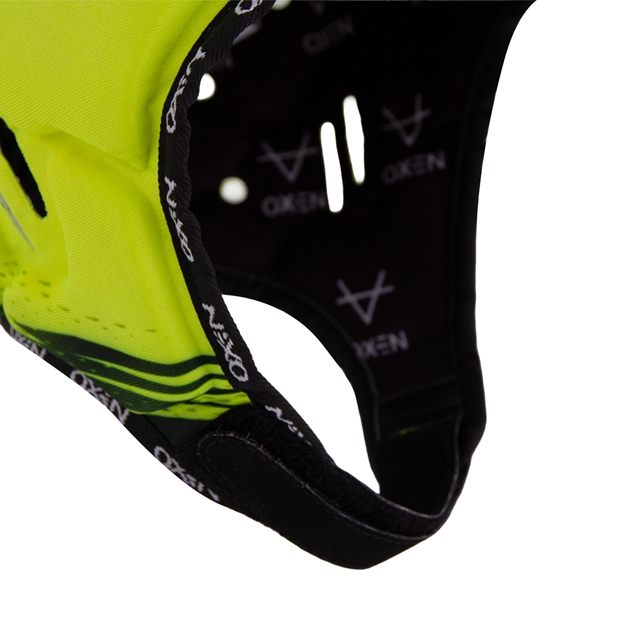 Oxen Kids DNA Headguard Yellow Flare - Chinstrap Close-up
