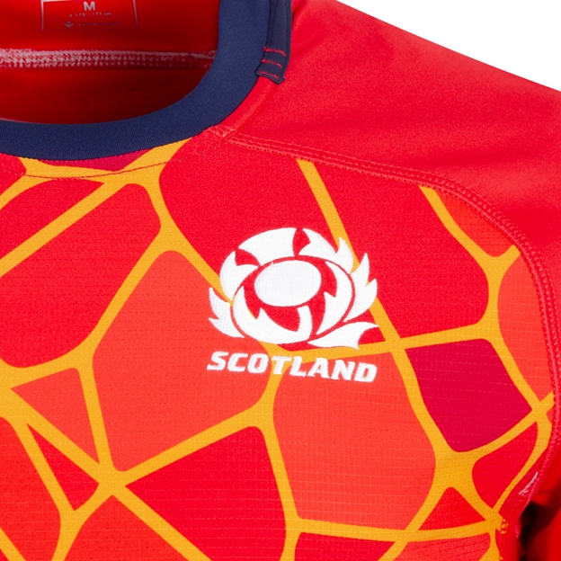 Scotland Mens Rugby Training Jersey - Red - 2025 Thistle