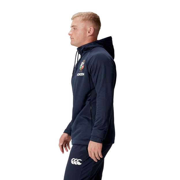 British and Irish Lions Mens 1/4 Zip Hoody Navy - Model Side