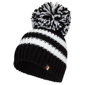 Big Bobble Beanie Hat Black & White - Front