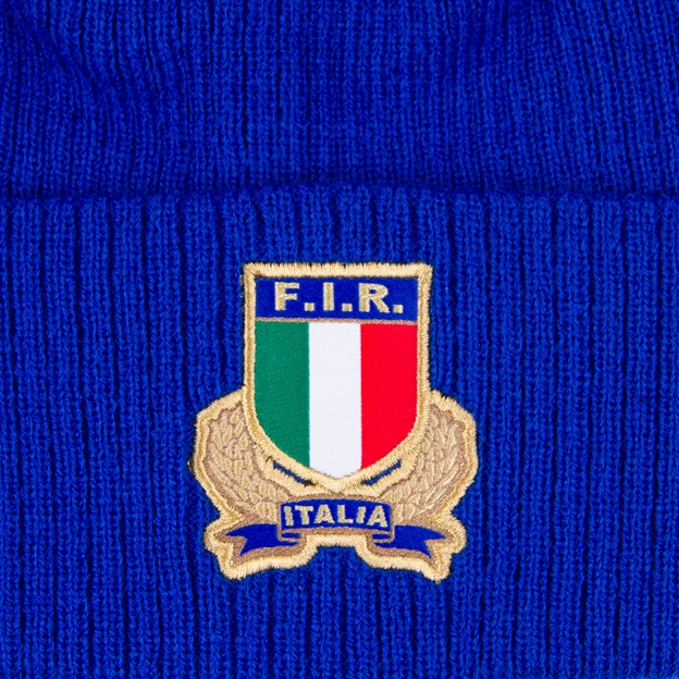 Italy Adults Pompom Beanie 26/27 Royal - Badge Close-up