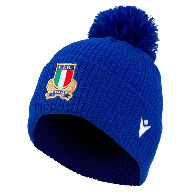 Italy Adults Pompom Beanie 26/27 Royal - Front View