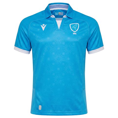 Uruguay Mens Home Rugby Shirt 26/27 Sky Blue - Front View
