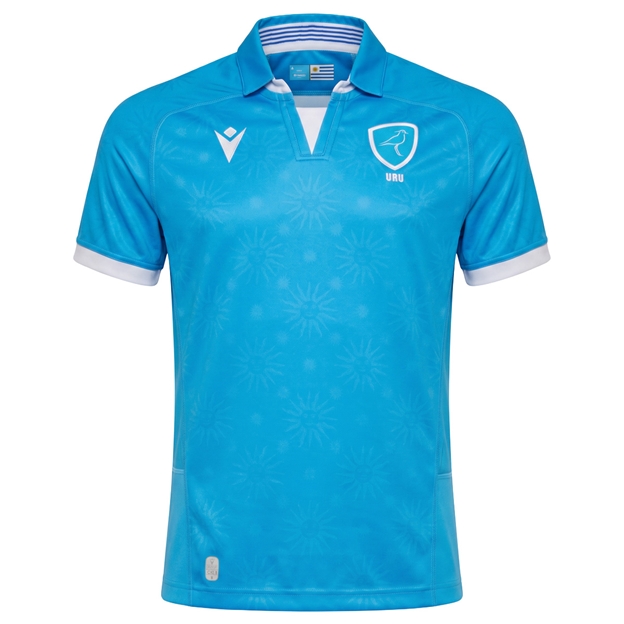 Uruguay Mens Home Rugby Shirt 26/27 Sky Blue - Front View