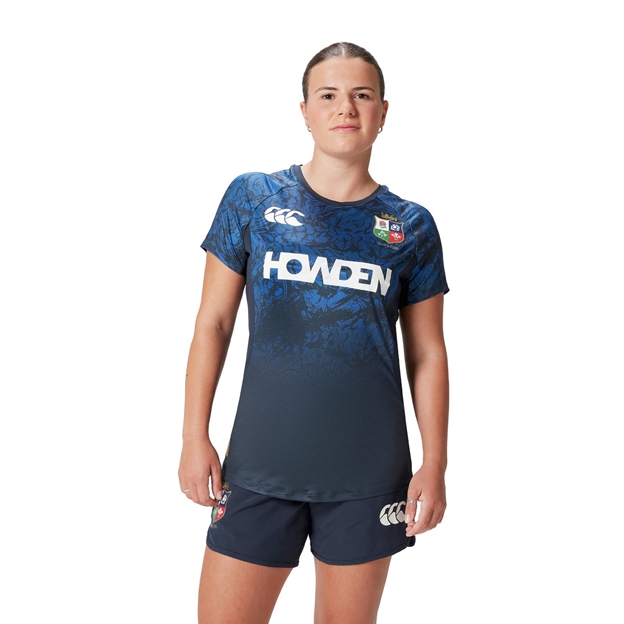 British and Irish Lions Womens Gym Shorts - Navy - Model Half Front