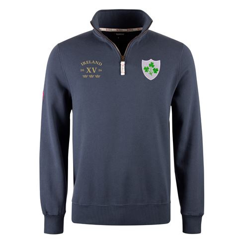 R1823 Ireland Legends of 2026 Quarter Zip Top Petrol Blue - Front View