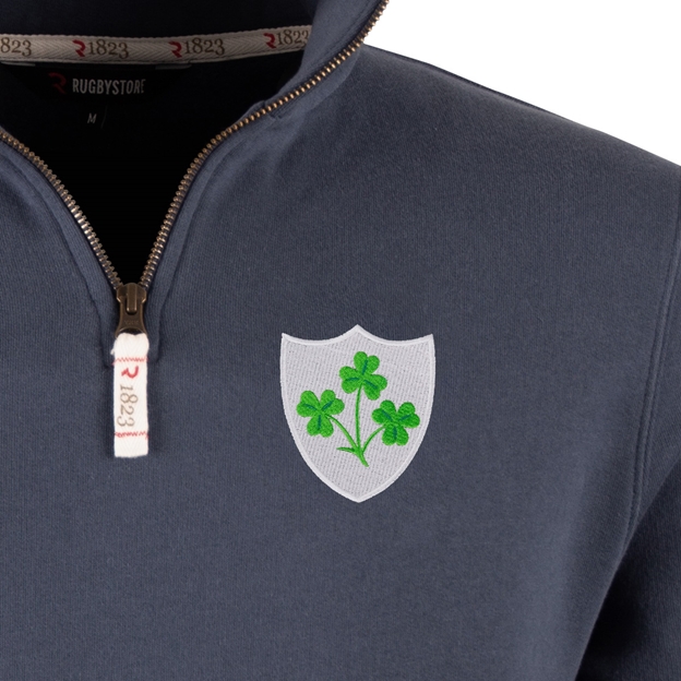 R1823 Ireland Legends of 2026 Quarter Zip Top Petrol Blue - Crest Close-up