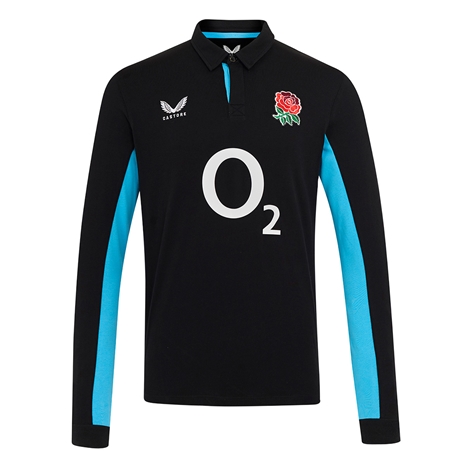 England Womens Away Classic Rugby Shirt 25/26 - Long Sleeve Black