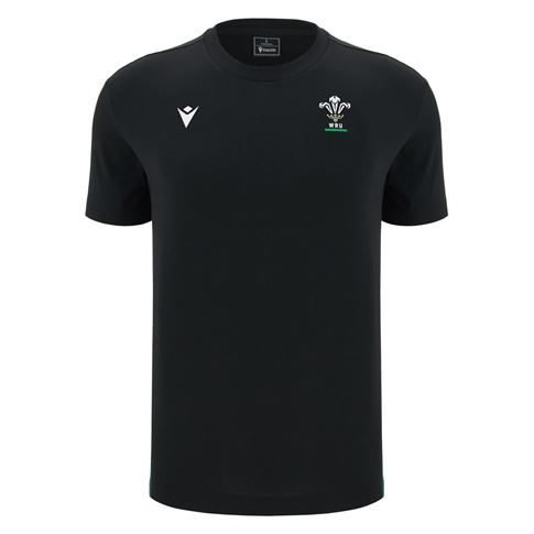 Wales Mens Travel T-Shirt 26/27 Black - Front View
