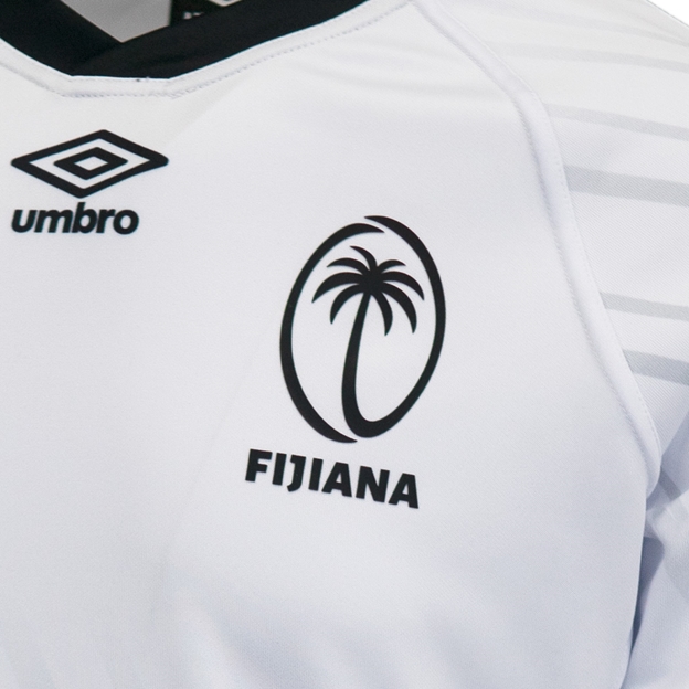 Fiji Mens WRWC 2025 Home Rugby Shirt White - Fiji 3D Printed Logo