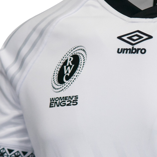 Fiji Mens WRWC 2025 Home Rugby Shirt White - WRWC printed Logo