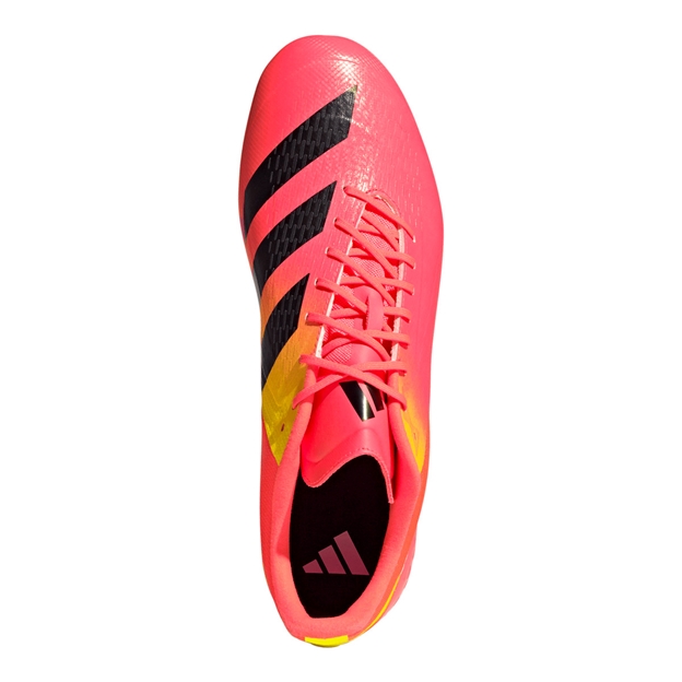 Adidas Adults Adizero RS15 Ultimate Soft Ground Rugby Boots Solar Turbo - Top View