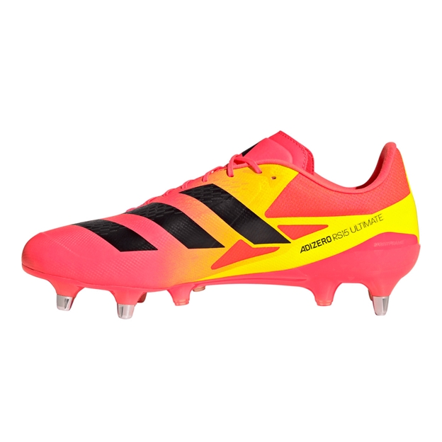Adidas Adults Adizero RS15 Ultimate Soft Ground Rugby Boots Solar Turbo - Instep View