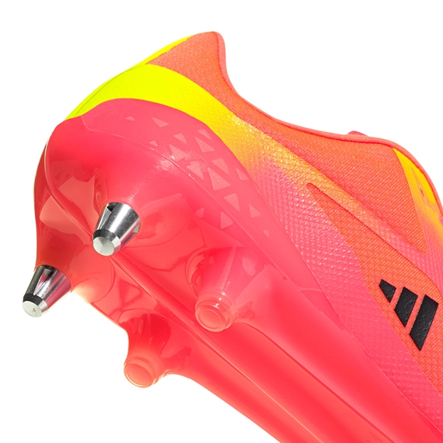 Adidas Adults Adizero RS15 Ultimate Soft Ground Rugby Boots Solar Turbo - Heel Close-up