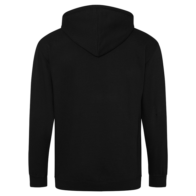 St Ronans Silver Band Mens Full Zip Hoodie Black - Back View