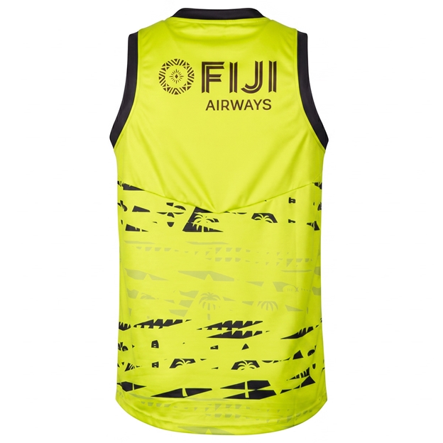 Fiji Mens Training Singlet 26/27 Lime - Back View