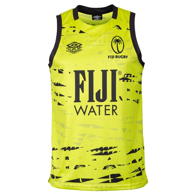 Fiji Mens Training Singlet 26/27 Lime - Front View