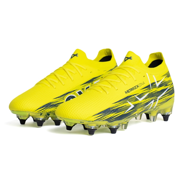 Oxen Adults Metasock Soft Ground Rugby Boots Yellow Flare - Pair