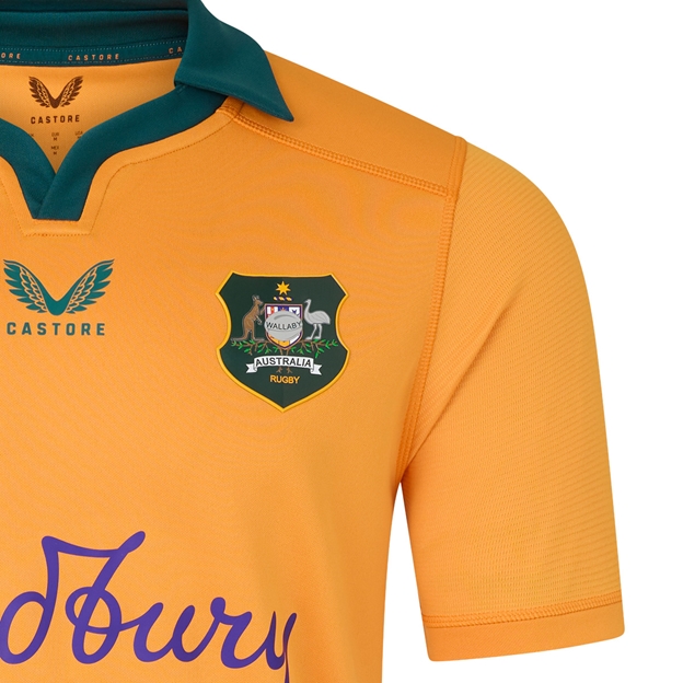 Australia Mens Home Rugby Shirt 26/27 Gold - Australia Crest