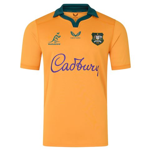 Australia Mens Home Rugby Shirt 26/27 Gold - Front