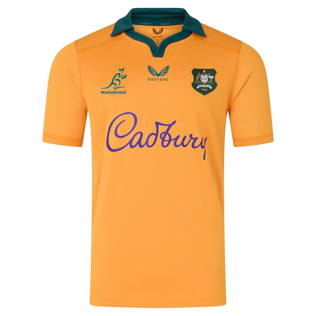 Australia Mens Home Rugby Shirt 26/27 Gold - Front