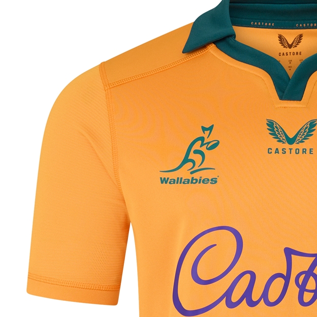 Australia Mens Home Rugby Shirt 26/27 Gold - Wallabies Logo