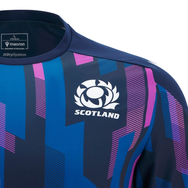 Scotland Mens Warm Up Rugby Shirt 25/26 Navy - SRU Thistle