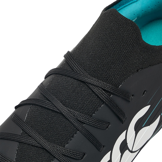 Canterbury Adults Speed Falcon 2.0 Pro Firm Ground Rugby Boots Jet Black - Lacing Close-up