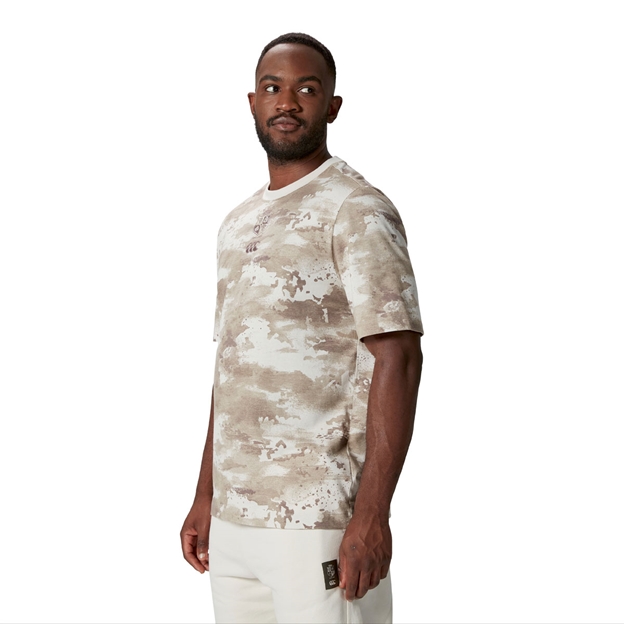 British and Irish Lions Mens Camo T-Shirt - Taupe - Model Side