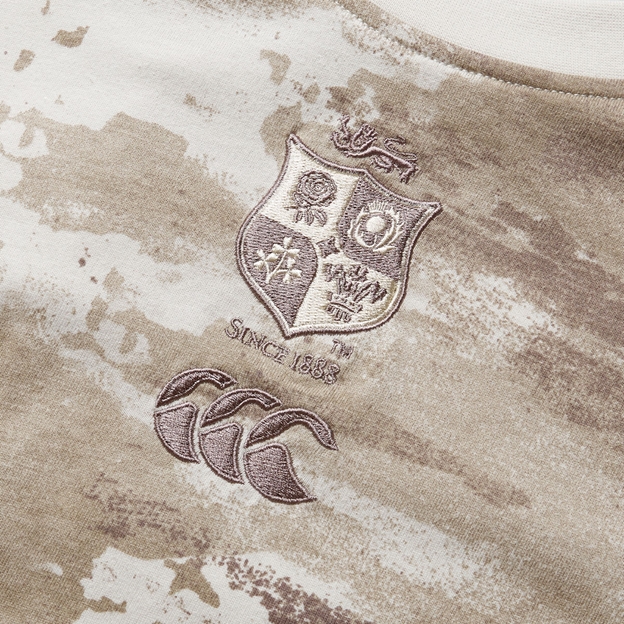 British and Irish Lions Mens Camo T-Shirt - Taupe - Close Up Logo